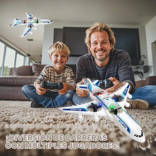 Vista 6 de RC Drone Control Remoto Avión RC Aviones 2.4GHz Foam V17 Jet Fighter Stunt, 360° resistente a caídas Stunt Spin Luz remota Avión RC con 2