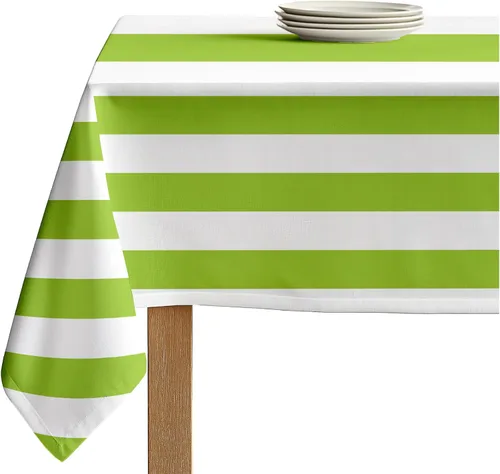 Vista 2 de Fabric Textile Products Servilletas de tela a rayas color lima y blanco Servilletas cabaña de 18 x 18 pulgadas Juego de 12 Resistente a