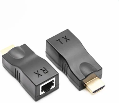 Vista 2 de Reemplazo Ethernet RJ45 de red a HDMI Extensor repetidor Amplificador 98.4 ft 4K30HZ Compatible Computadora Host Transmisor de conexión portátil TX