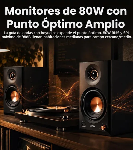 Vista 4 de Edifier MR4.5 Monitor de estudio biamplificado, altavoces de estantería RMS Negro