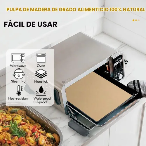 Vista 4 de BYKITCHEN Papel pergamino para freidora de aire de 12 pulgadas para freidora de aire Ninja SP151 SP351 SP101 SP201 SP301, 120 PCS forros desechables