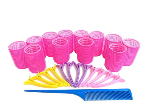 Vista 15 de Rulos de pelo pequeños autoadhesivos de Kamay's, rizadores de agarre de velcro para peinados de bricolaje o salón de peluquería