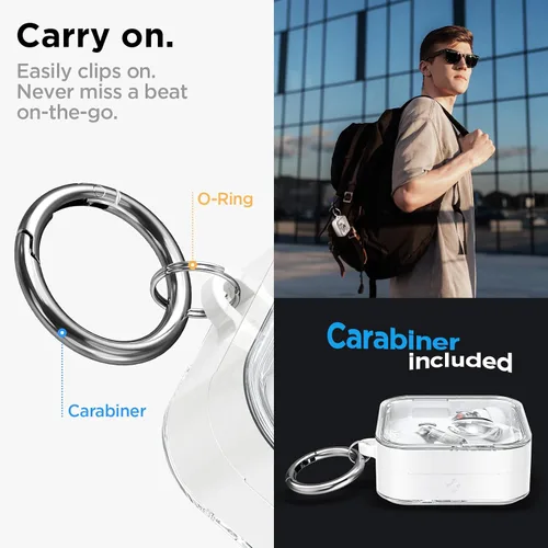 Vista 6 de Spigen Funda ultra híbrida diseñada para Nothing Ear 2 (2023) Funda transparente antiamarilleamiento - Blanco azabache