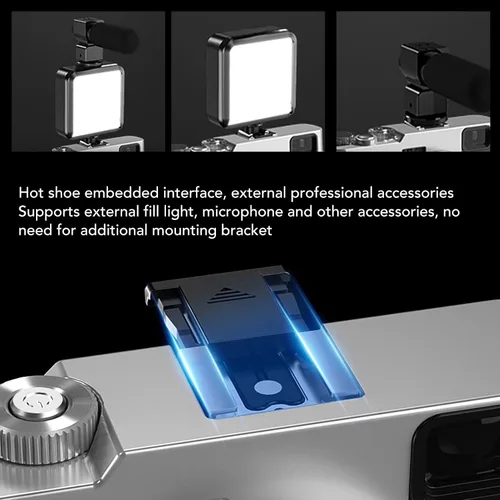 Vista 9 de Cámara digital 4K, cámara compacta de vlogging con zoom digital de 48 MP 16X con pantalla de 2.8 pulgadas, antivibración, enfoque automático, cámara