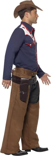 Vista 2 de Smiffys Disfraz de vaquero Western Rodeo para hombre, camisa, chaps y sombrero, Multi