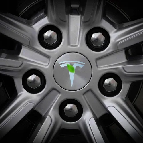 Vista 4 de Adhesivos con emblema T para llanta de rueda de tapa central, 5 piezas, compatibles con el modelo S X 3 Plata