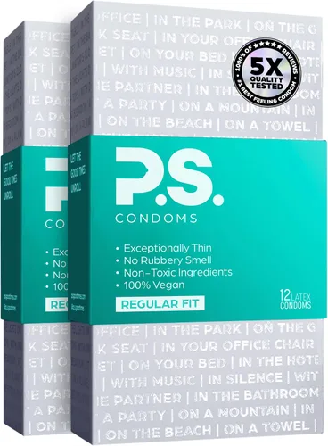 Vista 10 de PS Preservativos de látex excepcionalmente finos para hombres, inodoros y 100% veganos, condón lubricado ultrafino, 40% más delgado y transparente