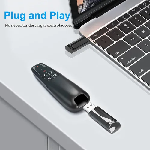 Vista 2 de Clickers de presentación para PowerPoint, clicker para presentaciones portátiles remoto, control remoto inalámbrico USB para presentador, control