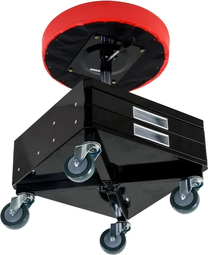 Vista 6 de Pro-Lift C-3100 silla neumática con dos charolas para herramientas, hasta 300 libras de capacidad, color gris de capacidad