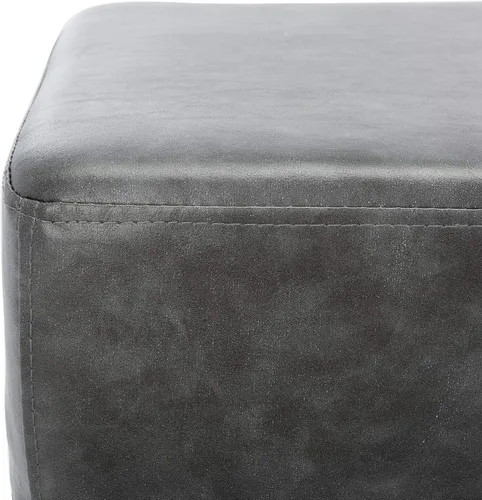 Vista 4 de Safavieh Home Elise - Banco rectangular de piel sintética gris y negro de 48 pulgadas
