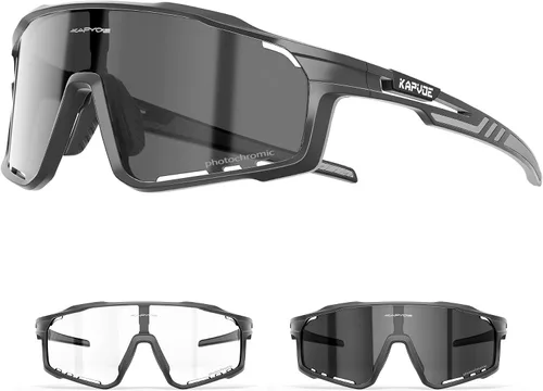 Vista 13 de KAPVOE Gafas de ciclismo fotocromáticas para hombres y mujeres, gafas de sol deportivas, marco de decoloración HD, gafas de bicicleta K76