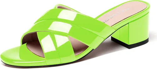 Vista 15 de WAYDERNS Sandalias de tacón bajo con puntera abierta y tacón bajo para mujer, de 2 pulgadas Beige