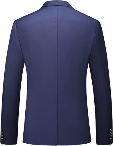 Vista 3 de Traje de 2 piezas para hombre, ajustado, con un botón, chaqueta y pantalones, negocios, boda, fiesta, regreso a casa, trajes para hombres