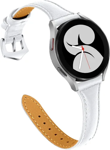 Vista 22 de JOYOZY Correa de cuero compatible con Samsung Galaxy Watch 6/7/FE/5/4 de 40 mm, 44 mm, Active (40 mm)/2 (40 mm) (44 mm), correa de muñeca delgada
