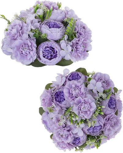 Vista 11 de Centros de mesa de bolas de flores para mesas: rosa de seda carmesí