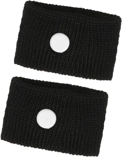 Vista 7 de Pulseras antináuseas de acupresión para el mareo del automóvil, viaje volador para avión, autobús para niños y adultos para el embarazo (negro)