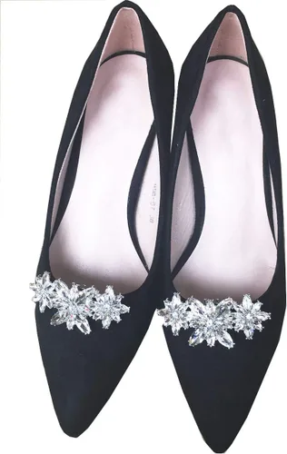 Vista 4 de 2 pares de clips decorativos para zapatos, joyería de cristal, accesorios de fiesta de boda