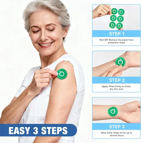 Vista 5 de Parches NAD+para mujeres y hombres, parches de bienestar para antienvejecimiento y apoyo energético, con resveratrol, CoQ10, ribósido