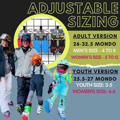 Vista 5 de SkiSkootys Ski Boot Traction Cleats - (Adult & Youth Sizes, Classic Version) - Adjustable Comfort Soles for Protection While Walking in Skiing