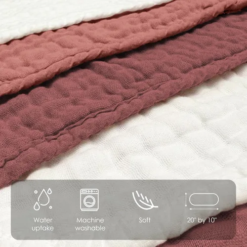Vista 5 de Paños de muselina para eructos para bebé, 100% algodón, para unisex, niño, niña - Grandes 20" x 10", productos esenciales para recién nacidos, ultra