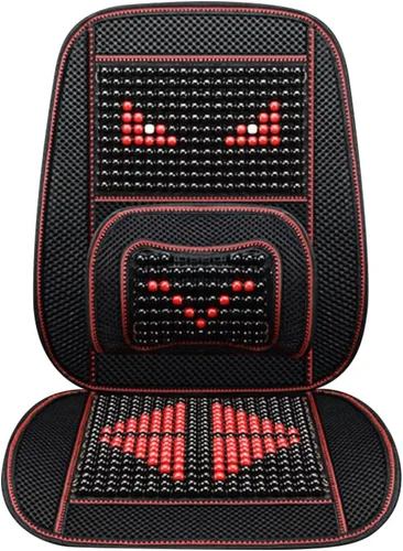 Vista 15 de Funda de asiento de automóvil con cuentas de madera con soporte lumbar, juego de cojín de malla ventilada transpirable para automóviles, furgonetas