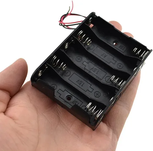 Vista 19 de HAHIYO Paquete de soporte de batería AA de 1.5 V con cubierta resistente de alambre, resortes flexibles, interruptor integrado, baterías, caja