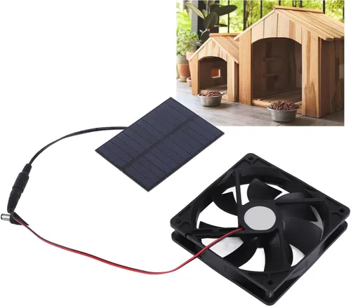 Vista 4 de Ventilador solar de 3 W y 6 pulgadas, kit de ventilador de escape con panel solar, ventilador de ventilación resistente a la intemperie