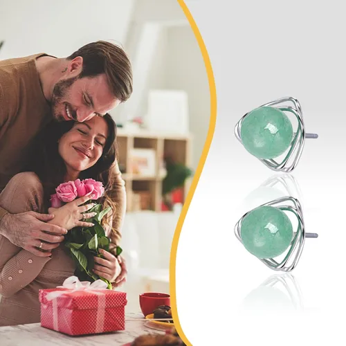 Vista 108 de Jade Earrings Studs,Green Jade Earrings for Women,925 Sterling Silver Earrings Studs for Sensitive Ears,Handmade Jade Earrings for Birthday