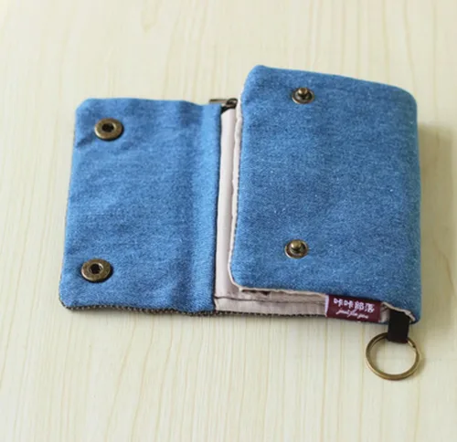 Vista 4 de YaJaMa - Funda de lona para tarjetas de crédito, diseño de monedero, Azul claro), 43235-60974