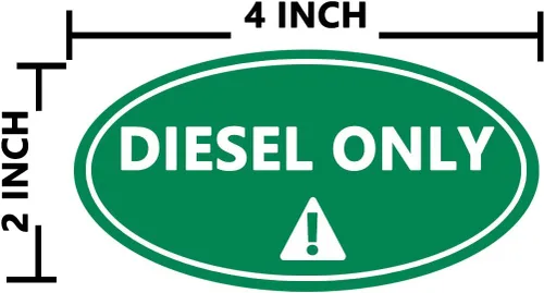 Vista 3 de Adhesivos para diésel solamente, combustible mixto, solo gasolina, autoadhesivas, ovaladas, impermeables, para aceite, 4 x 2 pulgadas, 36
