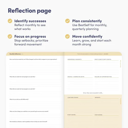 Vista 8 de Self Planner de BestSelf – Agenda de 6 meses sin fecha para la gestión del tiempo, mejora de la productividad, programación y logro