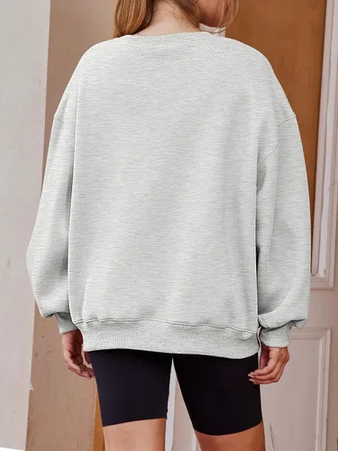 Vista 4 de EFAN Sudaderas de manga larga para mujer, cuello redondo, sudadera casual para otoño 2024