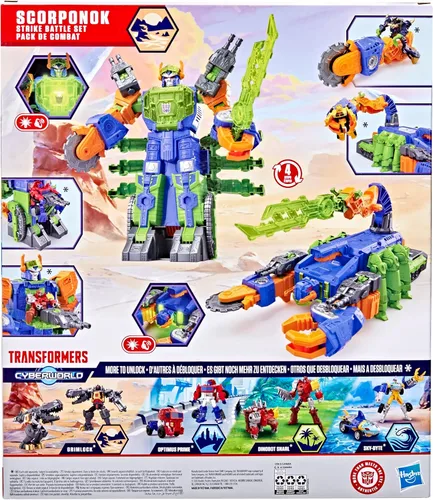 Vista 15 de Transformers CYBERWORLD - Juego de batalla Scorponok Strike, juego de figuras de acción de conversión con luces y sonidos, juguetes robot para niños