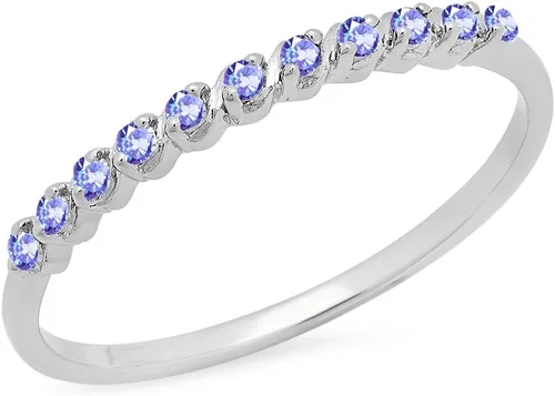 Vista 11 de Dazzlingrock Collection Anillo apilable de plata de ley para mujer, 0.12 quilates (ctw)