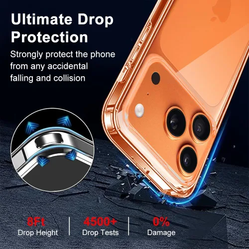 Vista 6 de Funda compatible con iPhone 17 Pro Max con protector de pantalla y protector de lente de cámara, [no se pone amarillento]