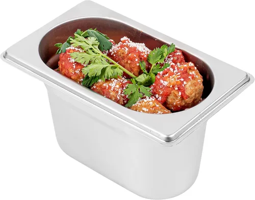 Vista 16 de Restaurantware Met Lux - Bandeja de mesa de vapor de 7 x 6.4 x 2.5 pulgadas, 1 sexto sartén de hotel, bandeja de acero inoxidable plateado profundo