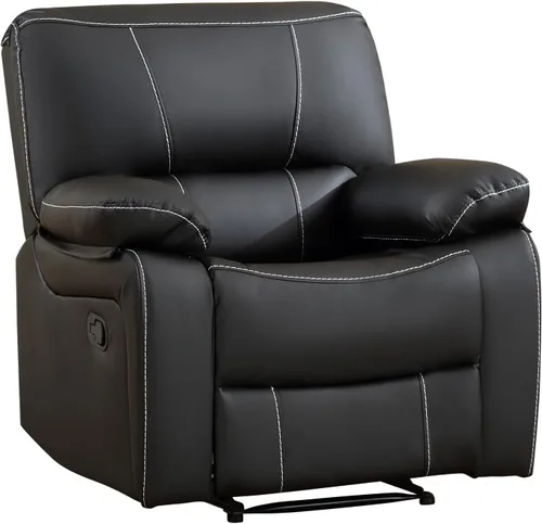 Vista 9 de EBELLO Silla reclinable manual de piel sintética, con respaldo cómodo y respaldo reclinable, muebles de primera calidad para sala de estar, muebles