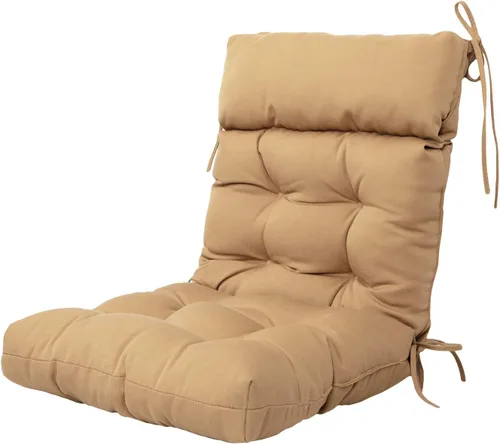 Vista 11 de ARTPLAN Cojín para Silla de Exterior Adirondack, Cojín de Patio para Todo Clima, Almohada Acolchada de Mimbre para Muebles de Patio, Gris