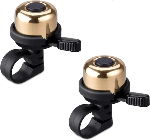 Vista 9 de Campana de bicicleta, paquete de 2 mini campanas de anillo de bicicleta de latón para bicicleta de montaña, bicicleta de carretera, accesorios