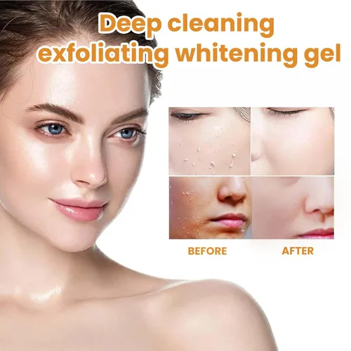 Vista 2 de Exfoliante de gel exfoliante naranja, exfoliante hidratante de limpieza profunda con enzimas, gel exfoliante purificante para cara y cuerpo