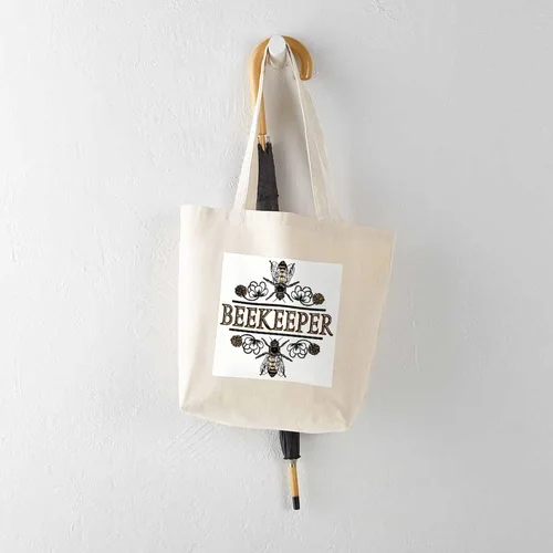 Vista 5 de CafePress The Beekeeper Tote Bag - Bolsa reutilizable de lona beige natural