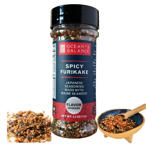 Vista 14 de Condimento Bonito Furikake de Ocean Balance - Condimento de algas marinas con algas de Maine Coast - Condimento saludable con sal de algas marinas