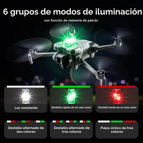Vista 4 de Luz estroboscópica de dron, luz de vuelo nocturno FAA, luz LED anticolisión, para DJI Neo 2/ Avata 2/ Mini 4K/ Mini 5/4/ 3/ Mavic 4/3/ 2/ Air 3S