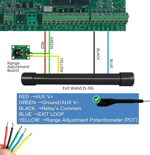 Vista 2 de X X-HOUSE Sensor de salida de vehículo con cable universal Upgrad 2026 para abridor de puerta automático con cable de 50 pies, funciona con JUJIANG