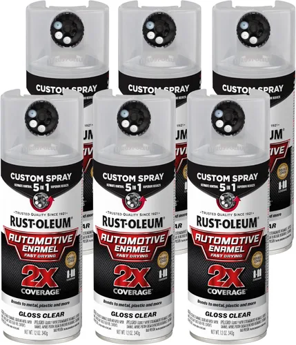 Vista 20 de Rust-Oleum 2X pintura en aerosol personalizada de esmalte automotriz 5 en 1, 12 onzas, claro brillante Brillo Transparente
