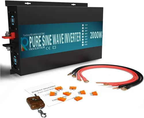 Vista 7 de WZRELB Inversor de corriente de onda sinusoidal pura de 1000W 48V 120V con 2 salidas de CA, inversor de coche