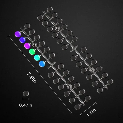 Vista 5 de 120 puntas redondas de exhibición de uñas postizas, tabla de visualización de color transparente para arte de uñas, palos de muestra de uñas