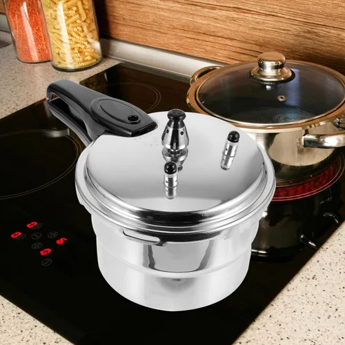 Vista 9 de Hemobllo Olla de alta presión para estufa de cocción rápida, diseño grueso, mango ergonómico para estufas de gas e inducción, multifuncional