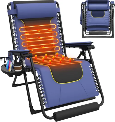 Vista 10 de Slendor Heated Zero Gravity Chairs 30 in, XL Reclining Chair, Gray Grey