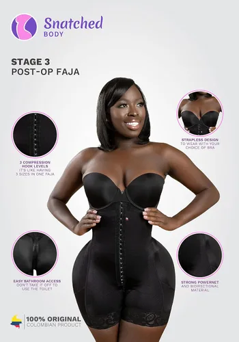 Vista 4 de Snatched Body Stage 3 Faja Post Surgery Shapewear Bodysuit for Women Tummy Control